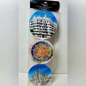 (BRAND NEW/SEALED) BARCELONA DRINK COASTERS (SET OF 6); PURCHASED IN BARCELONA
